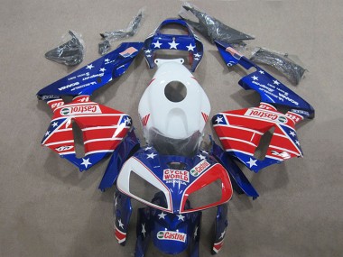 2005-2006 White Red Blue Cycle World Castrol Honda CBR600RR Motorcycle Fairings UK Stores