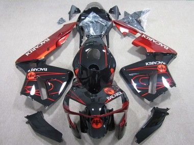 2005-2006 Glossy Black Red BACARDI Honda CBR600RR Motorcycle Fairings UK Stores