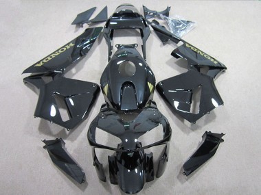 2005-2006 Glossy Black Gold Decal Honda CBR600RR Motorcycle Fairings UK Stores