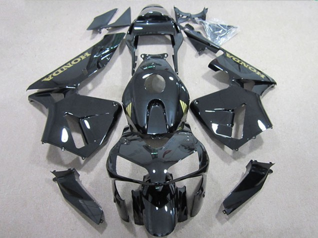 2005-2006 Glossy Black Gold Decal Honda CBR600RR Motorcycle Fairings UK Stores