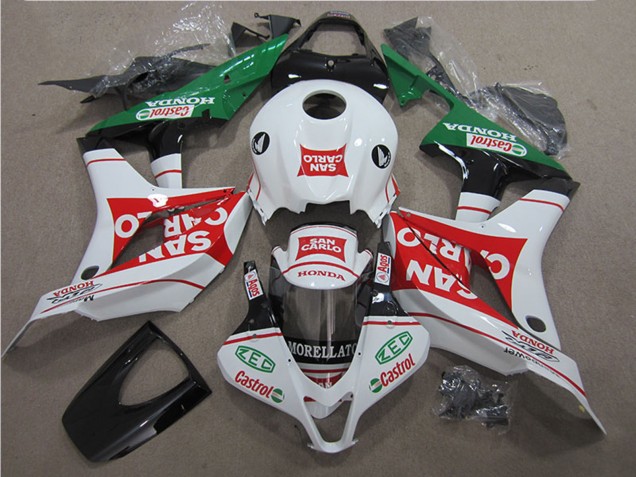 2007-2008 White Red Green San Carlo Honda CBR600RR Motorcycle Fairing UK Stores