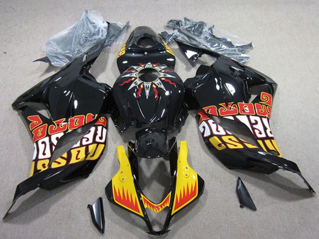 2009-2012 Yellow Glossy Black Red Rossi Honda CBR600RR Motorcycle Fairings UK Stores