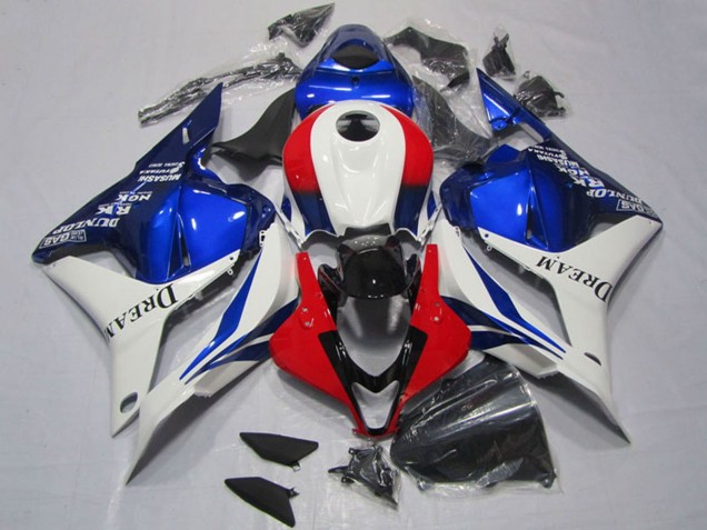 2009-2012 White Red Blue Dream Honda CBR600RR Motorcycle Fairings UK Stores