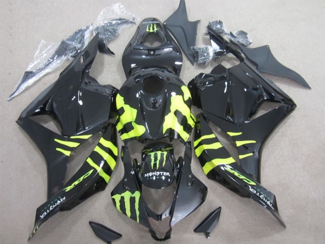 2009-2012 Glossy Black Yellow Monster Honda CBR600RR Motorcycle Fairings UK Stores
