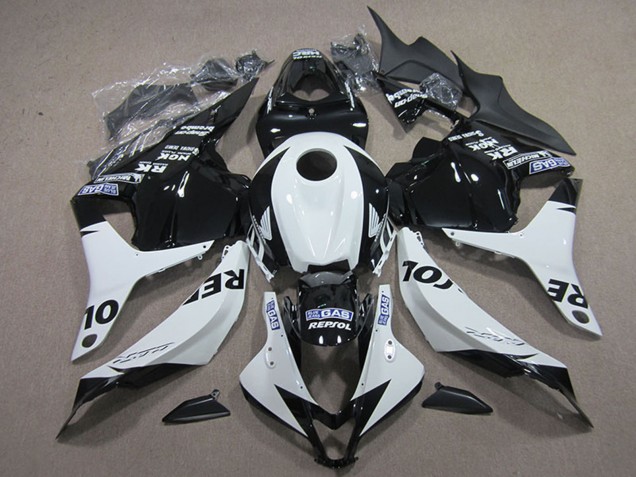 2009-2012 White Glossy Black Repsol Honda CBR600RR Motorcycle Fairing Kits UK Stores