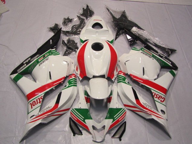 2009-2012 White Red Green Castrol Honda CBR600RR Motorcycle Fairing UK Stores