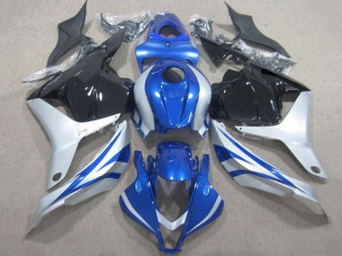 2009-2012 Silver Blue Glossy Black Stripe Honda CBR600RR Motorcycle Fairings UK Stores