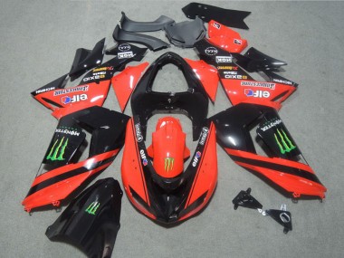 2006-2007 Red Glossy Black Green Elf Touch4 Monster Kawasaki ZX10R Motorcycle Fairings UK Stores