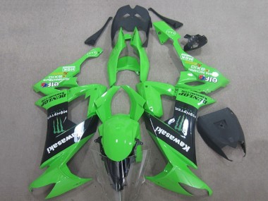 2008-2010 Green Black Monster Energy Elf Dunlop Kawasaki ZX10R Motorcycle Fairings UK Stores