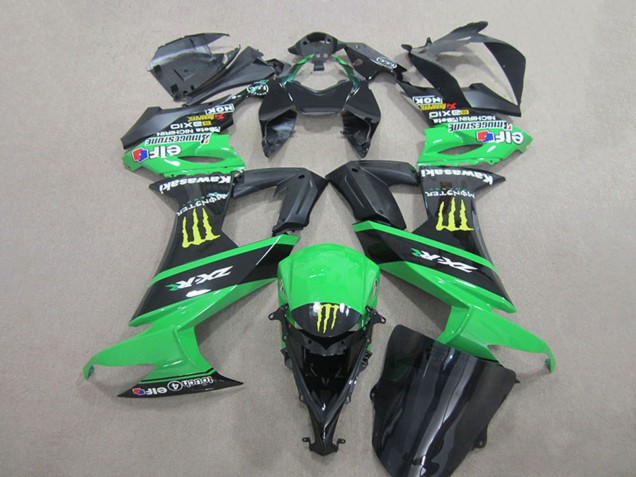 2008-2010 Green Black YellowMonster Kawasaki ZX10R Motorcycle Fairings UK Stores