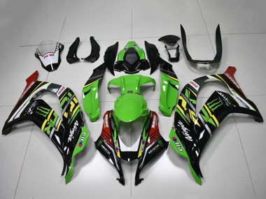 2016-2020 Green Yellow Red White Black Monster Kawasaki ZX10R Motorcycle Fairings UK Stores