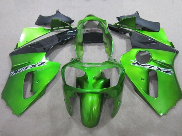 2000-2001 Green Matte Black Kawasaki ZX12R Motorcycle Fairings UK Stores