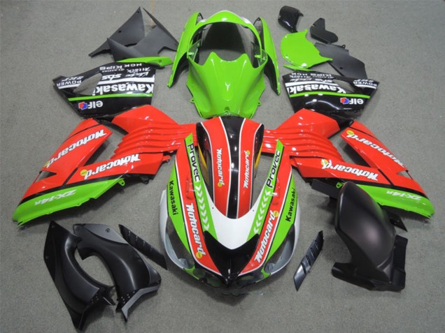 2006-2011 Green Red White Black Elf Motocard Kawasaki ZX14R ZZR1400 Motorcycle Fairings UK Stores