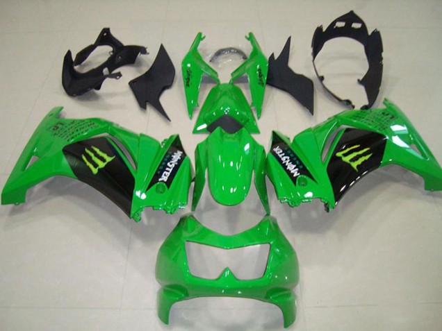 2008-2012 Green Black Monster Kawasaki ZX250R Motorcycle Fairings UK Stores