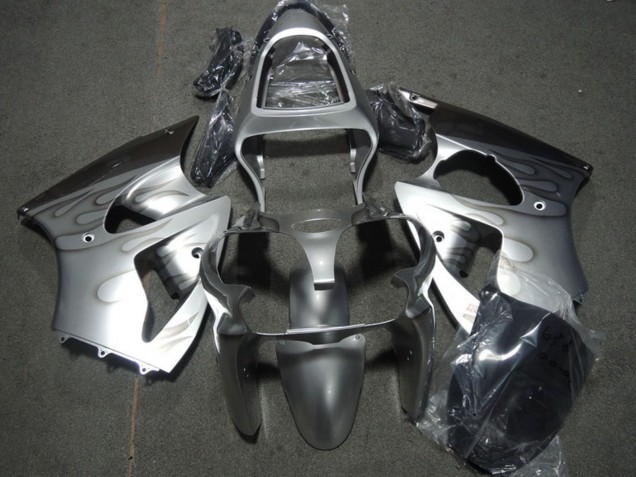2000-2002 Silver Grey Flame Kawasaki ZX6R Motorcycle Fairings UK Stores