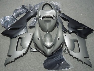 2005-2006 Grey Matte Black Kawasaki ZX6R Motorcycle Fairings UK Stores