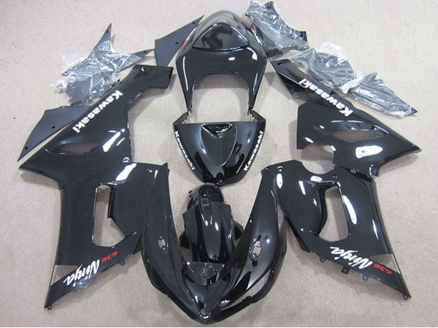 2005-2006 Glossy Black Kawasaki ZX6R Motorcycle Fairing UK Stores