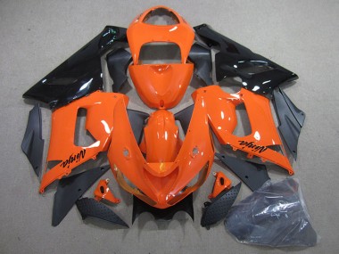 2005-2006 Orange Black Kawasaki ZX6R Motorcycle Fairing Kits UK Stores
