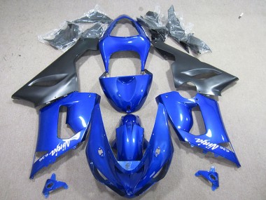 2005-2006 Blue Matte Black Kawasaki ZX6R Motorcycle Fairing UK Stores