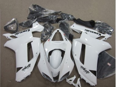 2007-2008 White Kawasaki ZX6R Motorcycle Fairings UK Stores