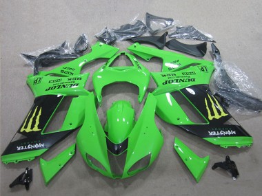 2007-2008 White Blue Ninja Kawasaki ZX6R Motorcycle Fairings UK Stores