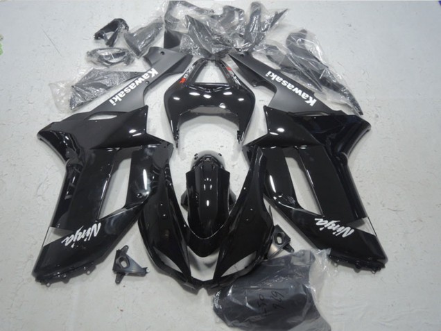 2007-2008 Gossy Black Matte Black White Red Decals Kawasaki ZX6R Motorcycle Fairings UK Stores