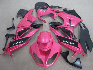 2009-2012 Pink Black Monster Kawasaki ZX6R Motorcycle Fairings UK Stores