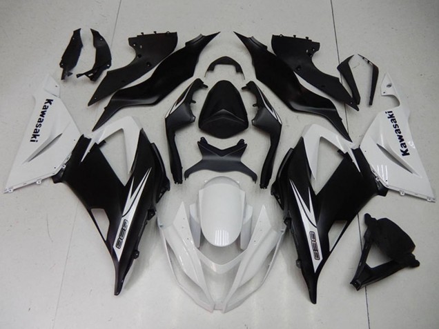 2013-2018 White Matte Black Kawasaki ZX6R Motorcycle Fairings Kits UK Stores