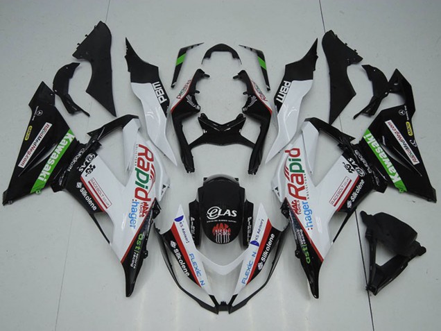 2013-2018 White Green Black Red Rapid Kawasaki ZX6R Motorcycle Fairings UK Stores