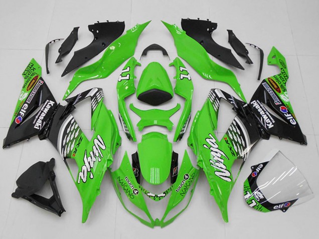 2013-2018 Green White Silver Black Elf Touch4 Bridgestone 11 Kawasaki ZX6R Motorcycle Fairings UK Stores