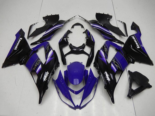 2013-2018 Blue Glossy Black Kawasaki ZX6R Motorcycle Fairing Kits UK Stores