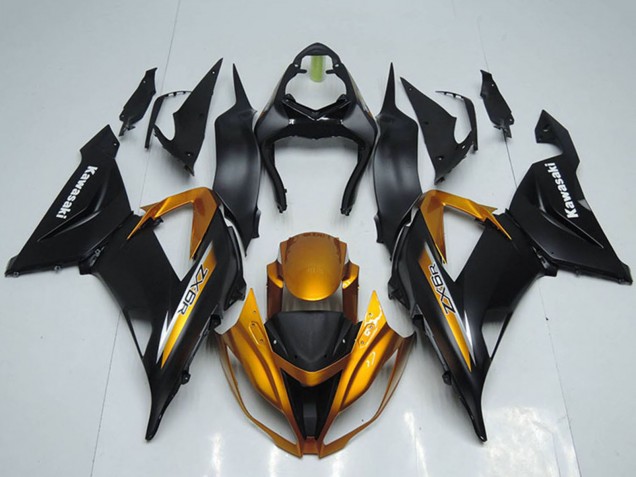 2013-2018 Matte Black Orange Kawasaki ZX6R Motorcycle Fairings UK Stores