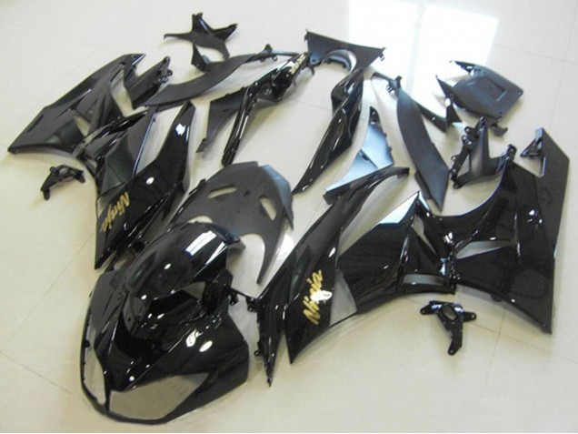 2013-2018 Glossy Black Gold Ninja Kawasaki ZX6R Motorcycle Fairings UK Stores