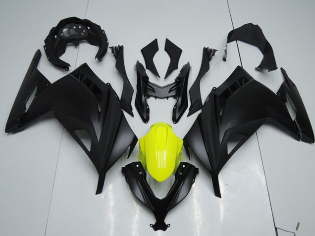 2013-2018 Matte Black Yellow Kawasaki ZX300R Motorcycle Fairings UK Stores