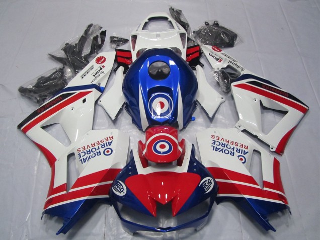 2013-2026 White Red Blue Royal Air Force Honda CBR600RR Motorcycle Fairings UK Stores