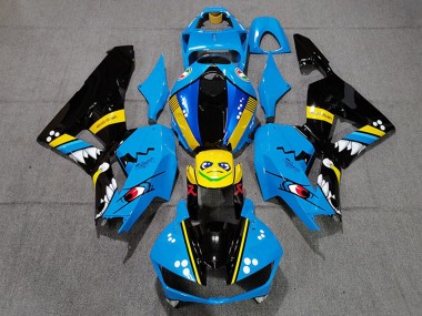 2013-2026 Blue Yellow Glossy Black Shark Honda CBR600RR Motorcycle Fairings UK Stores