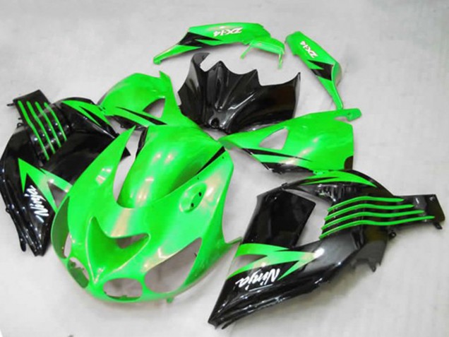 2012-2024 Green Glossy Black White Ninja Kawasaki ZX14R ZZR 1400 Motorcycle Fairings UK Stores