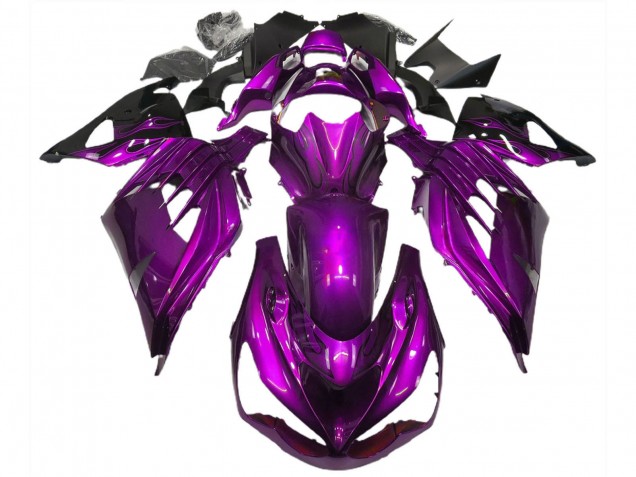 2012-2024 Purple Black Kawasaki ZX14R ZZR 1400 Motorcycle Fairings UK Stores