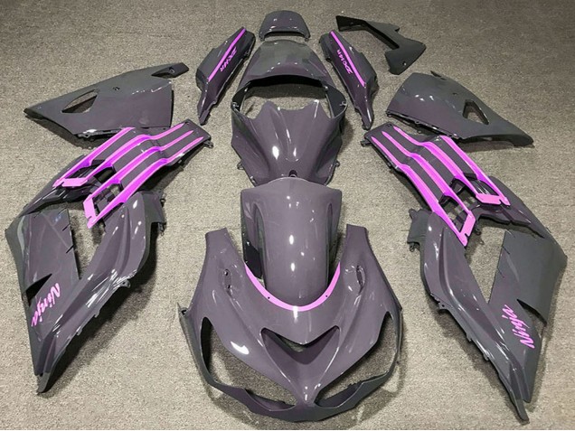 2012-2024 Nardo Grey Pink Kawasaki ZX14R ZZR 1400 Motorcycle Fairings UK Stores