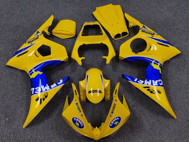 2005 Yellow Blue White Camel Motul Yamaha R6 Motorcycle Fairings UK Stores