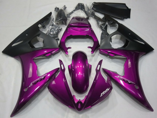 2005 Dark Pink Matte Black Yamaha R6 Motorcycle Fairings UK Stores
