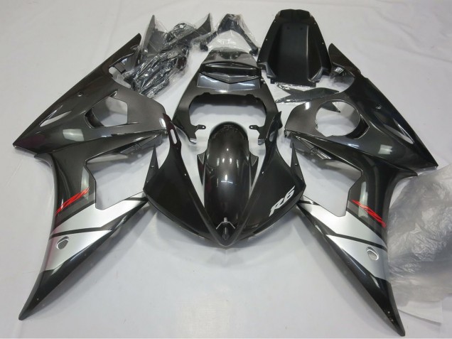 2005 Glossy Black Silver Yamaha R6 Motorcycle Fairings UK Stores