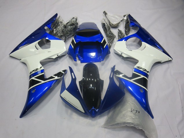 2005 Blue White Glossy Black Yamaha R6 Motorcycle Fairings UK Stores
