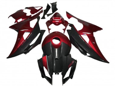 2008-2016 Red Black Carbon Fiber Style Yamaha R6 Motorcycle Fairings UK Stores