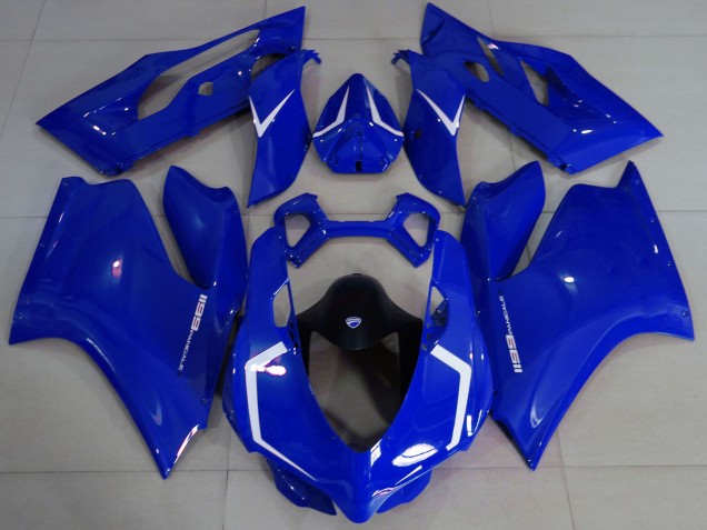 2011-2014 Glossy Blue White Ducati 1199 Motorcycle Fairings UK Stores