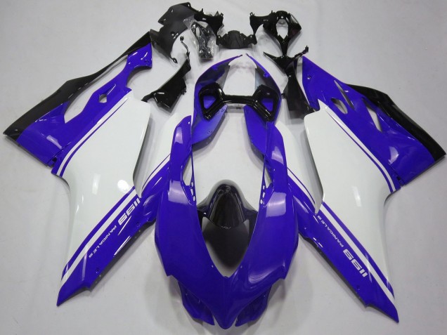 2011-2014 Glossy Blue White Black Ducati 1199 Motorcycle Fairings UK Stores