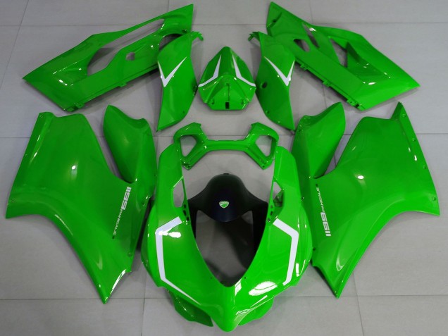 2011-2014 Glossy Green White Ducati 1199 Motorcycle Fairings UK Stores