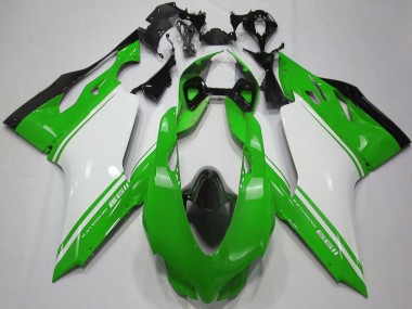 2011-2014 Glossy Green White Black Ducati 1199 Motorcycle Fairings UK Stores