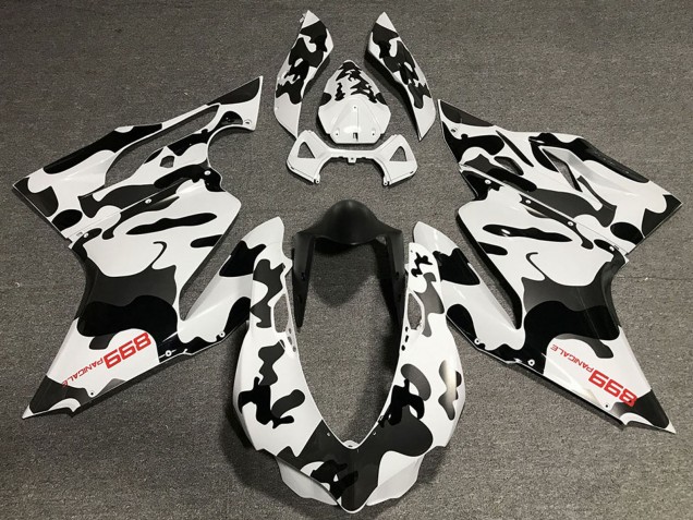 2011-2014 White Black Camouflage Ducati 899 Motorcycle Fairings UK Stores