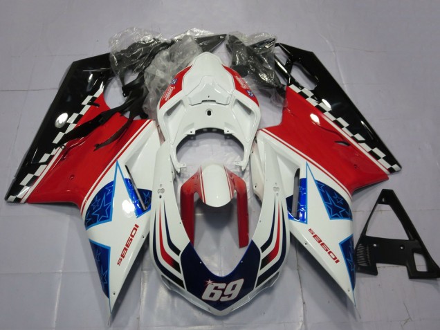 2007-2014 White Red Black Blue 69 Ducati 1098 Motorcycle Fairings UK Stores